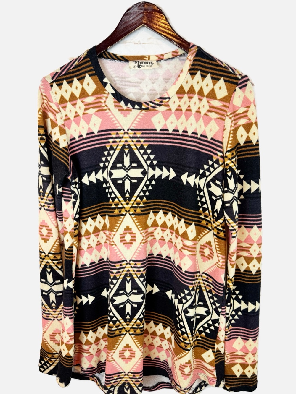 Mumu Mellow | Tribal print Velour Mini Dress, S